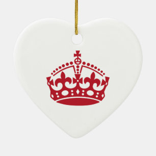 Rote Siegeskrone 'Keep calm' Keramik Ornament