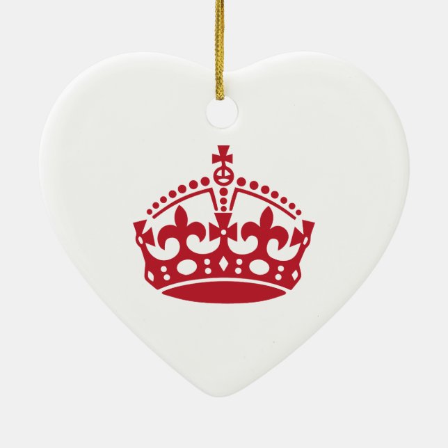 Rote Siegeskrone 'Keep calm' Keramik Ornament (Hinten)
