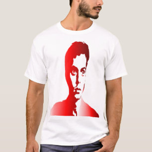 Rote Sihuette ein Mann mit besorgtem Ausdruck T-Shirt