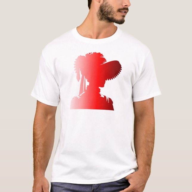Rote Silhouette 1800er Fashion England Frau 2 T-Shirt (Vorderseite)