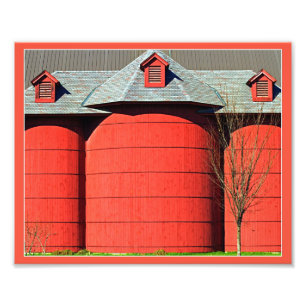 Rote Silos Fotodruck