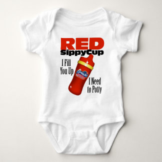 Rote Sippy Schale Baby Strampler