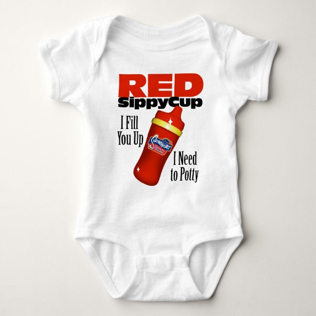 Rote Sippy Schale Baby Strampler (Vorderseite)
