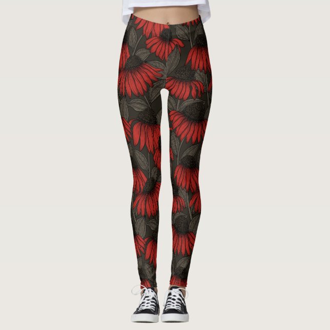 Rote Sitzmöbel in Braun Leggings (Vorderseite)