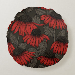 Rote Sitzmöbel in Braun Rundes Kissen