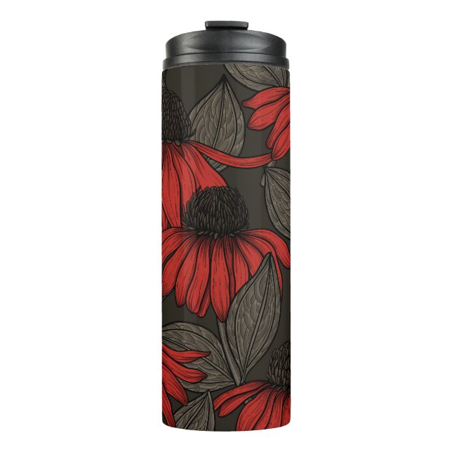 Rote Sitzmöbel in Braun Thermosbecher (Vorderseite)