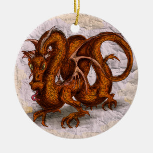 Rote Skala Keramik Ornament