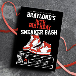 Rote Sneaker Bash Geburtstag Einladung