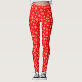 Rote Snowflake Festivals Roter Urlaub Rot Elegante Leggings