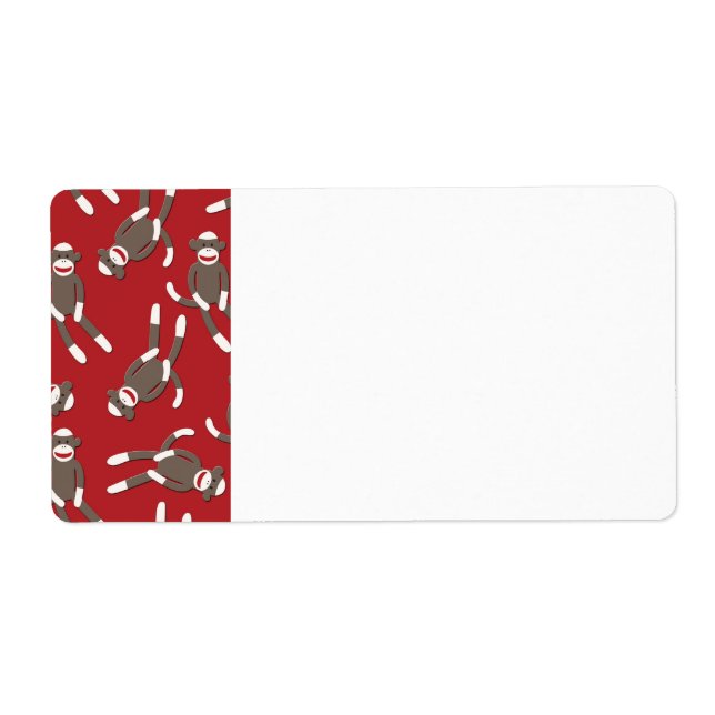Rote-Socken-Affen-Label (Vorne)