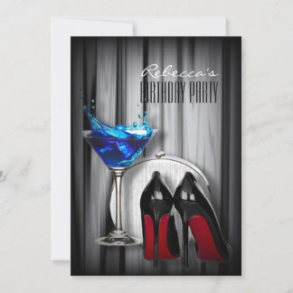 Rote Sohle Stiletto Girina Martini Cocktail Party Einladung