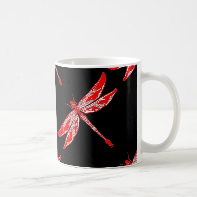 Rote Sommer-Libellen-Geschenke Tasse (Rechts)