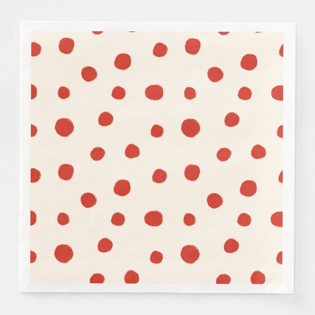 Rote Sommerpunkte Serviette (Vorderseite)
