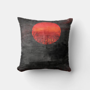 Rote Sonne Abstrakte Malerei 2 Kissen