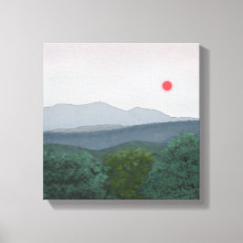 Rote Sonne in der Morgendämmerung umarmte Canvas Leinwanddruck