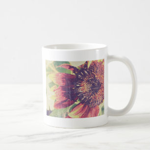 Rote Sonnenblume Grunge Kaffeetasse
