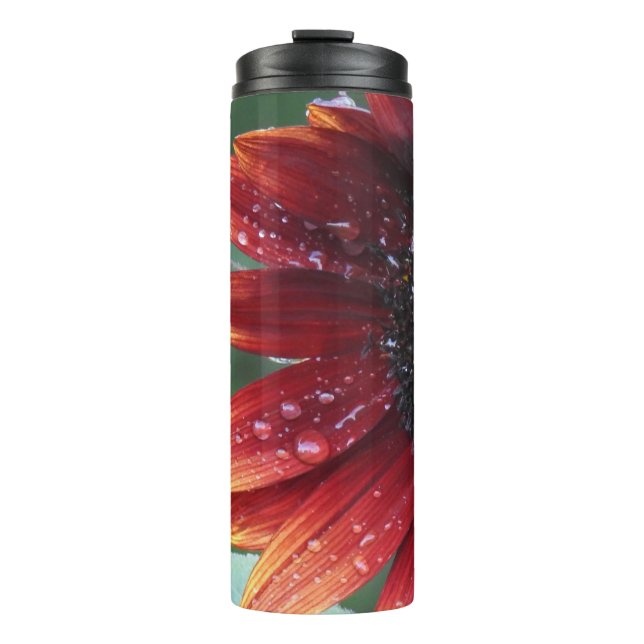 Rote Sonnenblume Thermosbecher (Vorderseite)