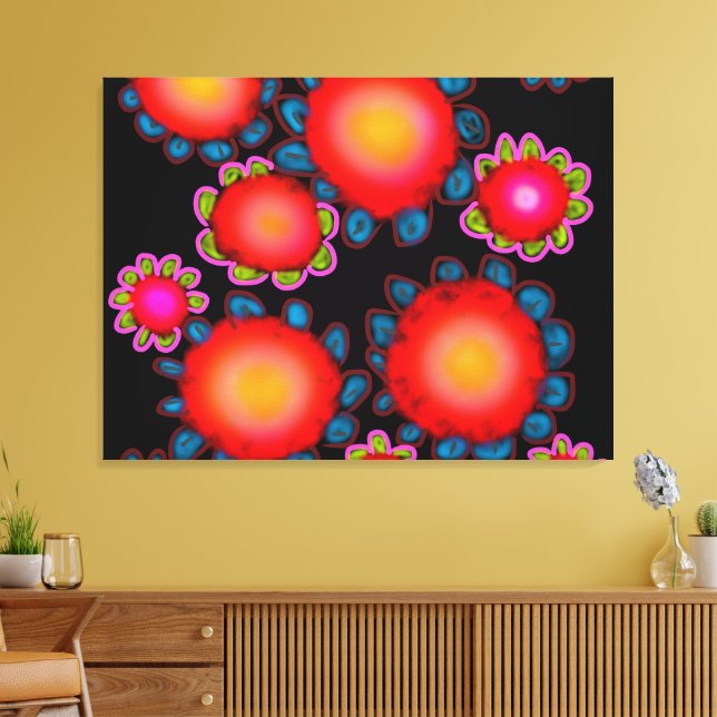 Rote Sonnenblumen  Leinwanddruck (Insitu (Wohnzimmer))