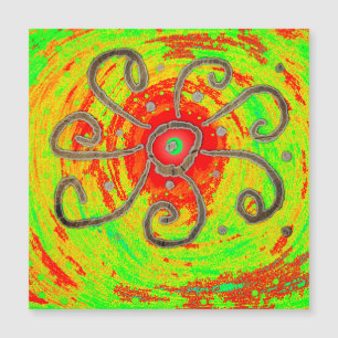 Rote Sonnenkunst  Magnetkarte