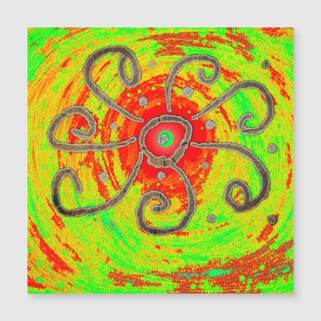 Rote Sonnenkunst  Magnetkarte (Vorderseite)