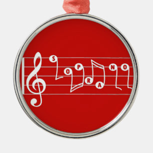 Rote Sopran-Sänger-Musical-Verzierung Silbernes Ornament
