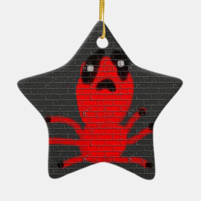 Rote Spinne Braun Wandmalerei, Kunst von Kindern:) Keramik Ornament (Hinten)