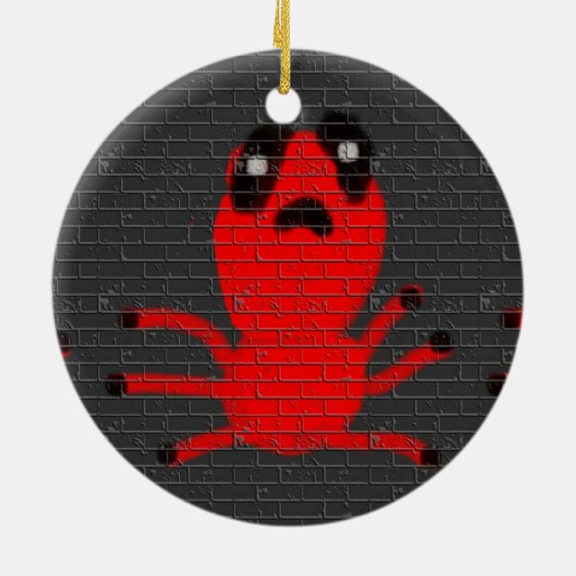 Rote Spinne Braun Wandmalerei, Kunst von Kindern:) Keramik Ornament (Hinten)