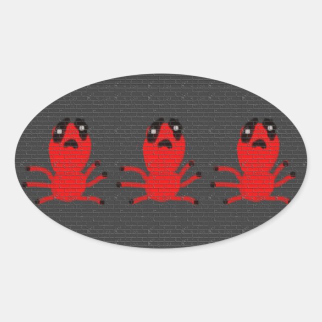 Rote Spinne Braun Wandmalerei, Kunst von Kindern:) Ovaler Aufkleber (Vorderseite)