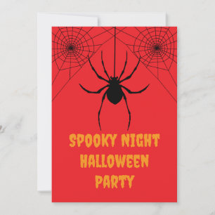 Rote Spinne Gruselige Halloween-Party-Einladung