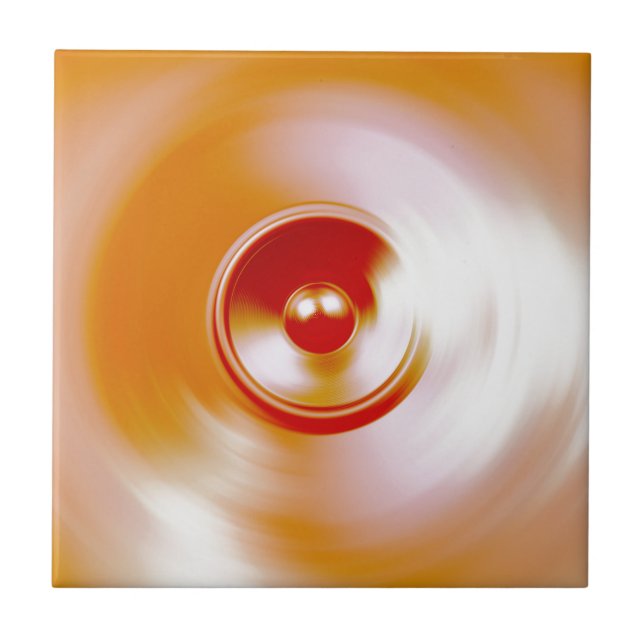 Rote Spinnmusik-Lautsprecher Fliese (Vorderseite)
