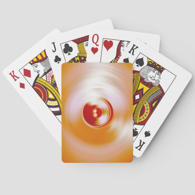 Rote Spinnmusik-Lautsprecher Spielkarten (Rückseite)
