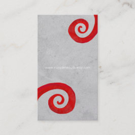 Rote Spirale bedrückte handgefertigte Visitenkarte