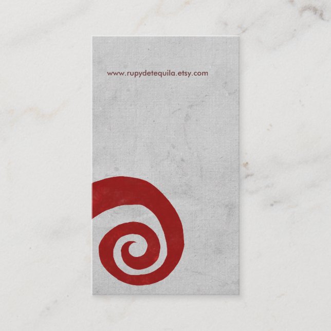 Rote Spirale Not leidende handgefertigte Visitenka Visitenkarte (Vorderseite)