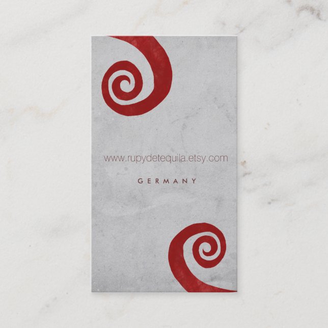 Rote Spirale Not leidende handgefertigte Visitenka Visitenkarte (Vorderseite)