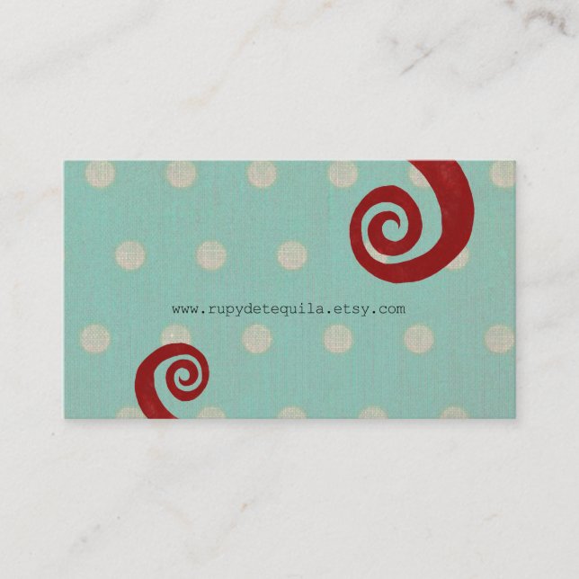 Rote Spirale Not leidende handgefertigte Visitenka Visitenkarte (Vorderseite)