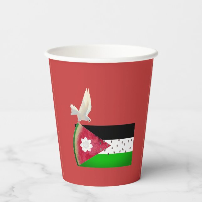 Rote spirituelle Motivation Pappbecher (Rückseite)