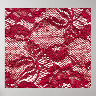Rote Spitze: elastischer Jacquardtextil. Poster