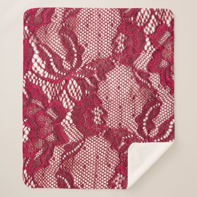 Rote Spitze: elastischer Jacquardtextil. Sherpadecke (Vorderseite)
