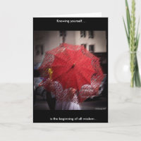 Rote Spitzen-Schirmfotografie Grußkarte
