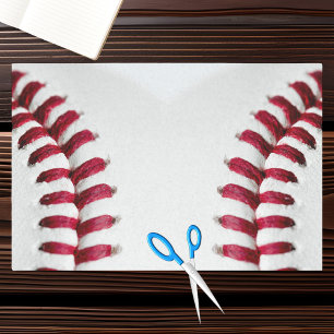 Rote Spitzen-Streifen im weißen Baseball Seidenpapier