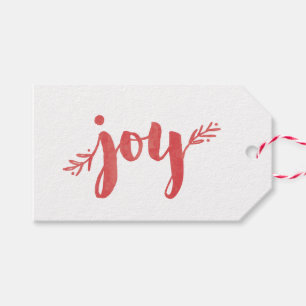 Rote Sprigs des Freude-Weihnachtsgeschenk-Umbaus Geschenkanhänger