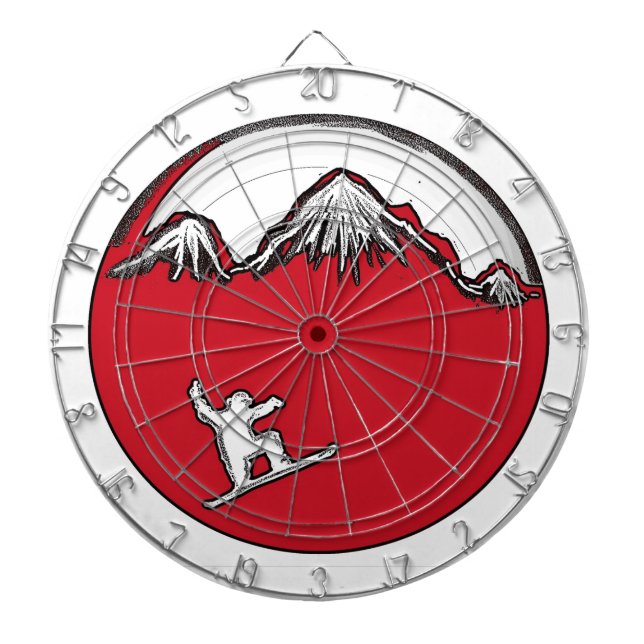Rote Spritzen Snowboard-Thema-Dartscheibe Dartscheibe (vorne)