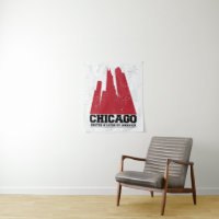 Rote Stadt-Skyline Chicagos, Illinois |