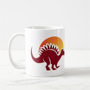Rote Stegosaurus-Sonnenuntergangs-Silhouette Kaffeetasse