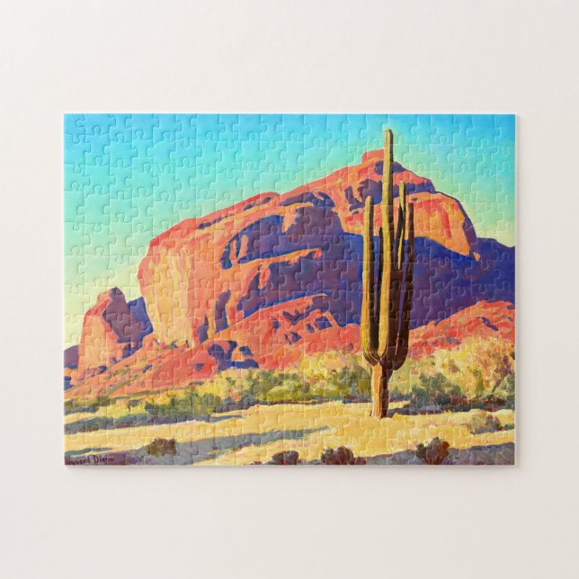 Rote Steine und Kakteen von Maynard Dixon Puzzle (Horizontal)