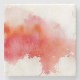 Rote Stelle, abstraktes handgemaltes des Steinuntersetzer