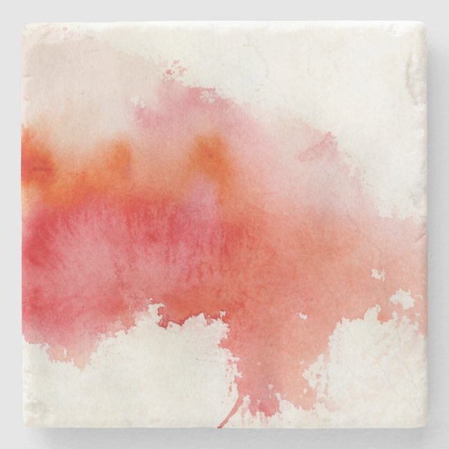 Rote Stelle, abstraktes handgemaltes des Steinuntersetzer (Vorderseite)