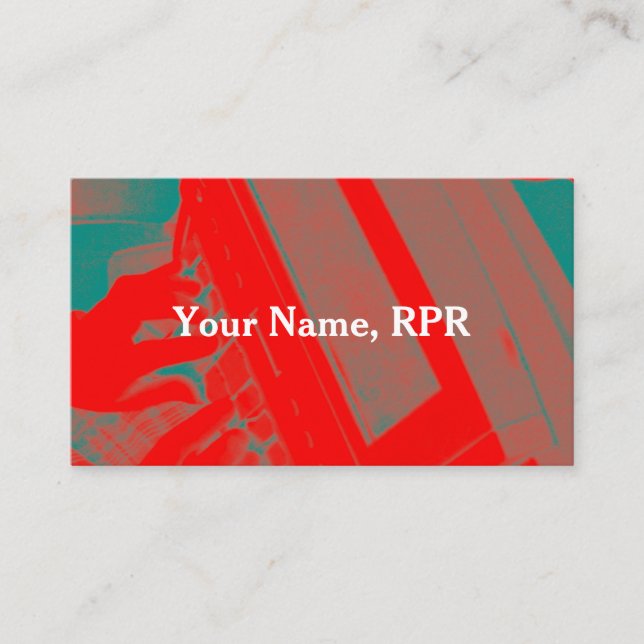 Rote Steno Visitenkarte (Vorderseite)