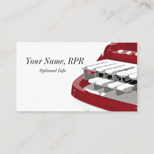 Rote Steno Visitenkarte (Vorderseite)