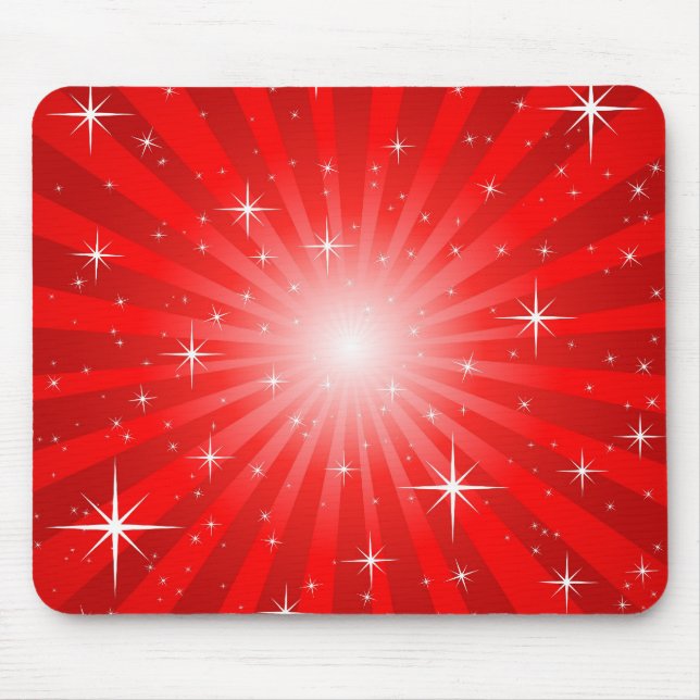 Rote Stern-Explosion Mousepad (Vorne)